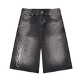 Wide Leg Denim Shorts