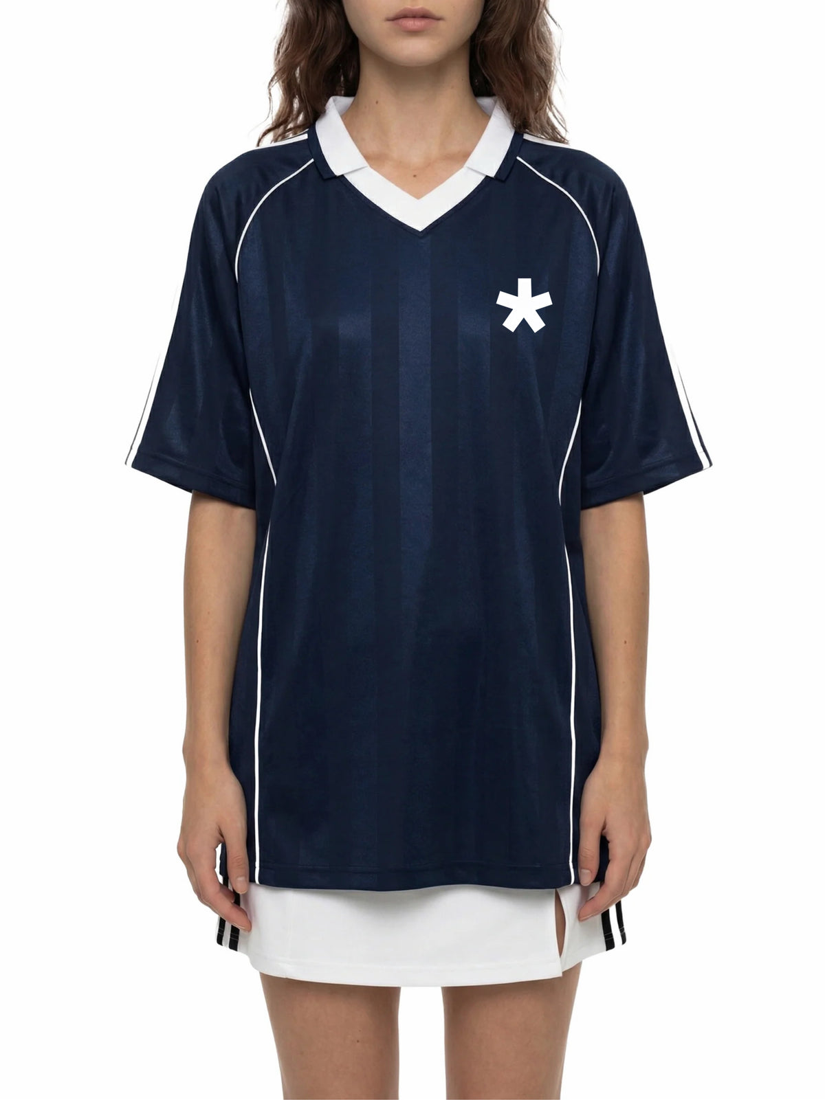 Asterisk Stripe Collared Soccer Jersey