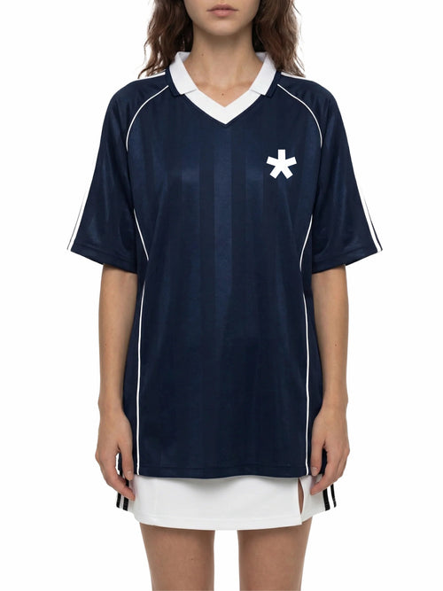 Asterisk Stripe Collared Soccer Jersey